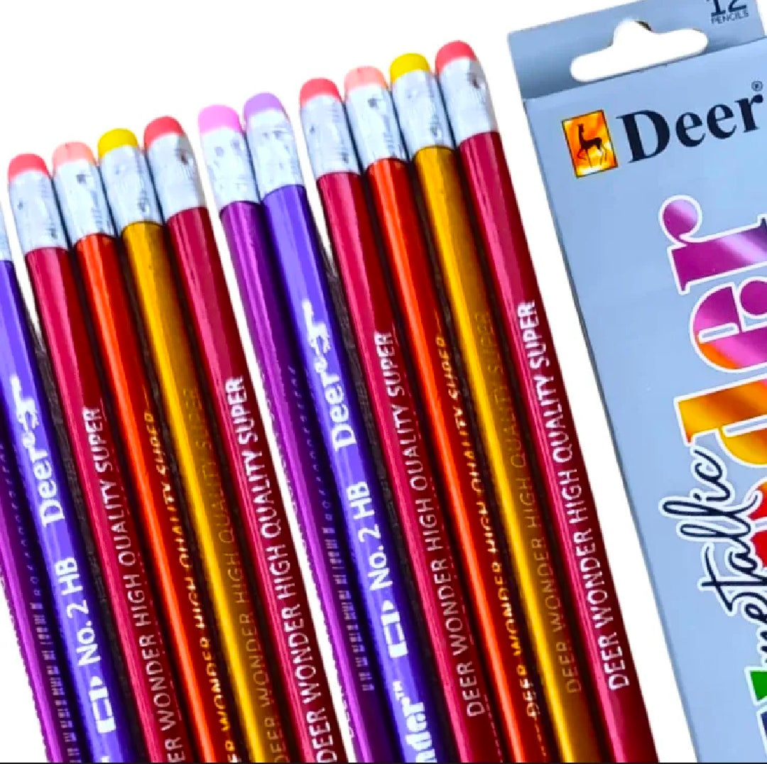 Deer Wonder Metallic Lead Pencil Box - 12 Pencils