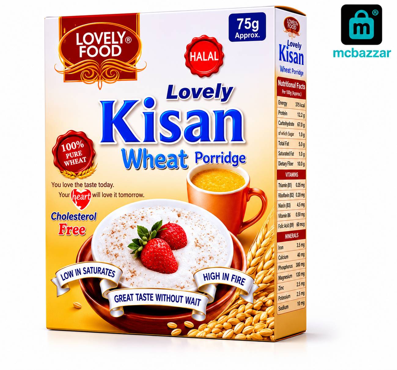 Lovely Food Kisan Wheat Porridge 75g گندم کا دلیہ