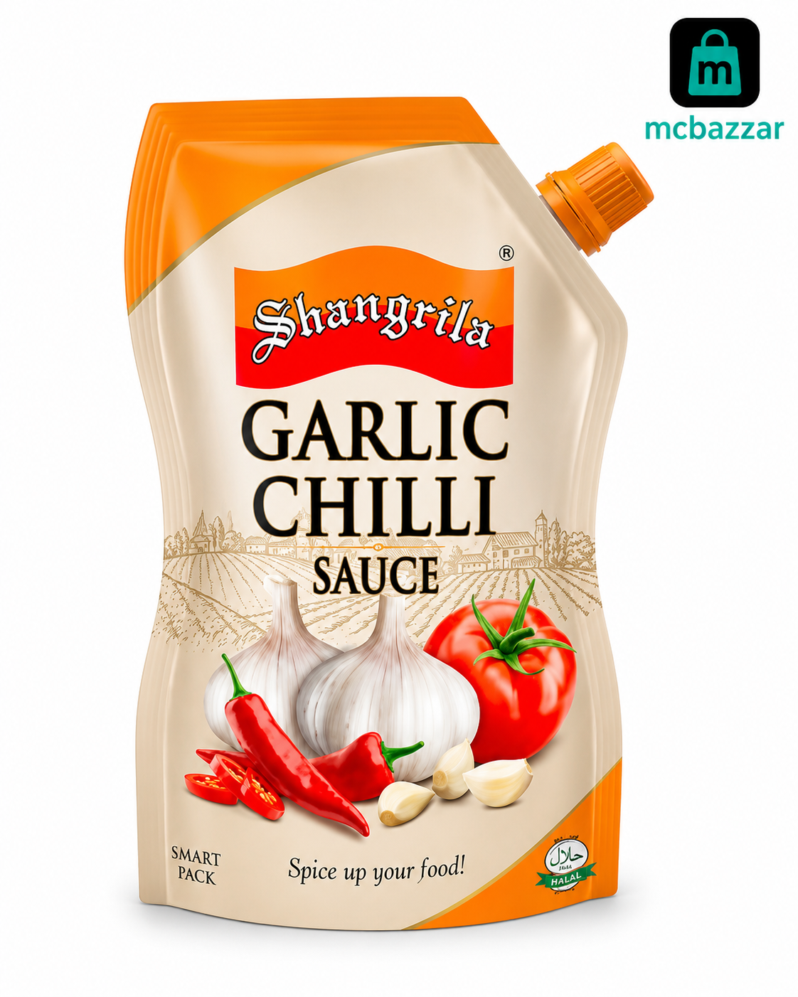 Shangrila Garlic Chilli Sauce 210gm Pouch Packing