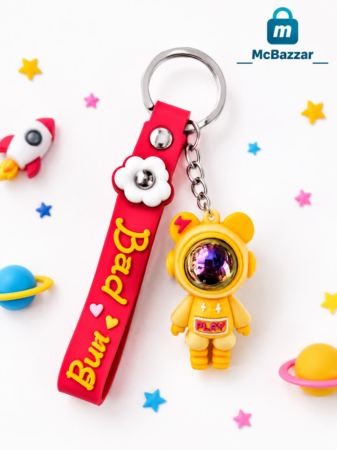 Astronaut Character Keychain with Strap (1Pc)