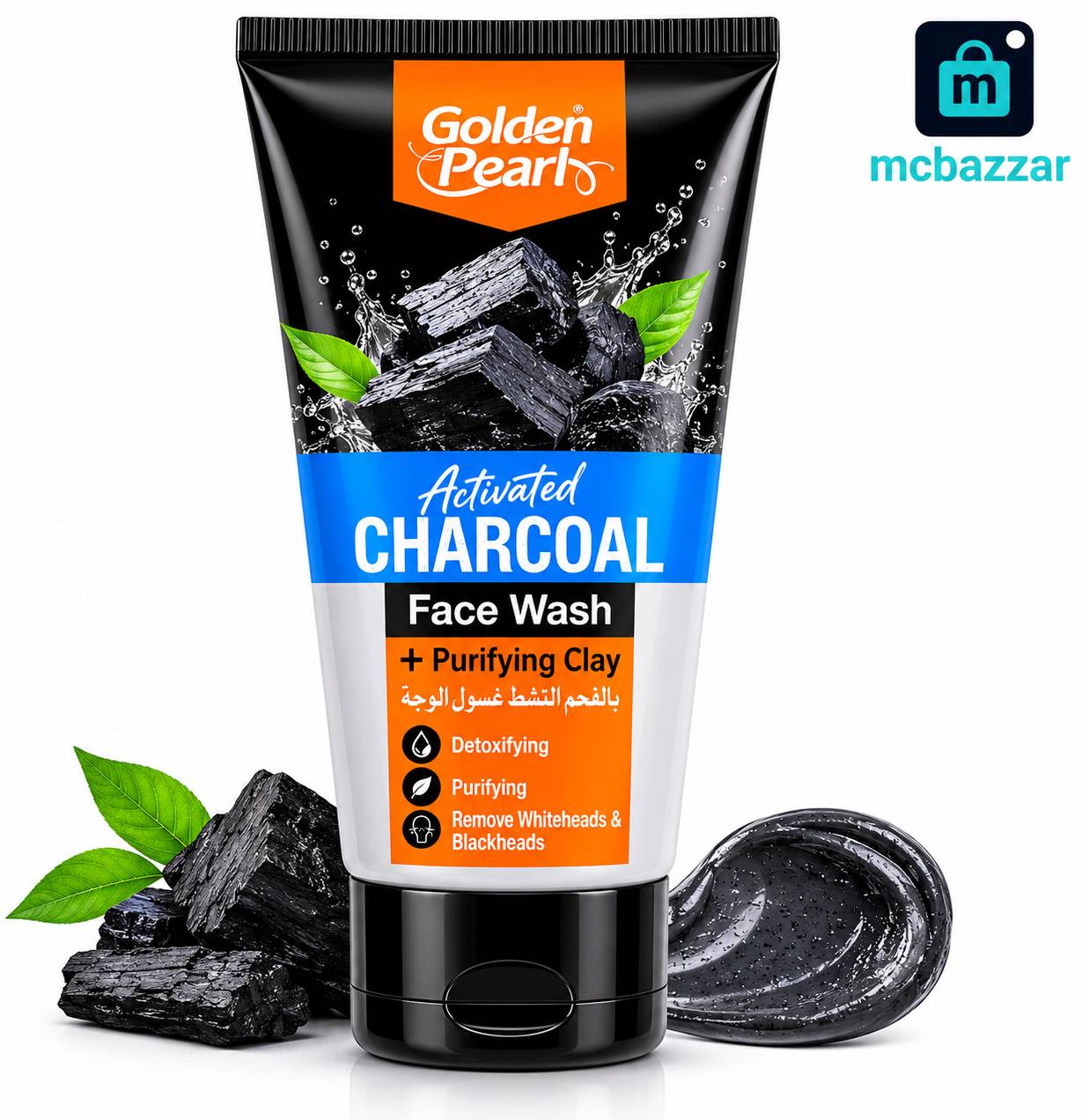 Golden Pearl Activated Charcoal Purifying Clay Face Wash 75ml