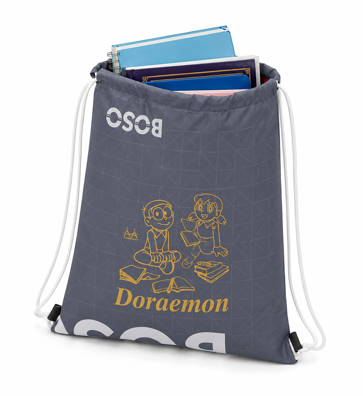 School Carton Character Drawstring Bag