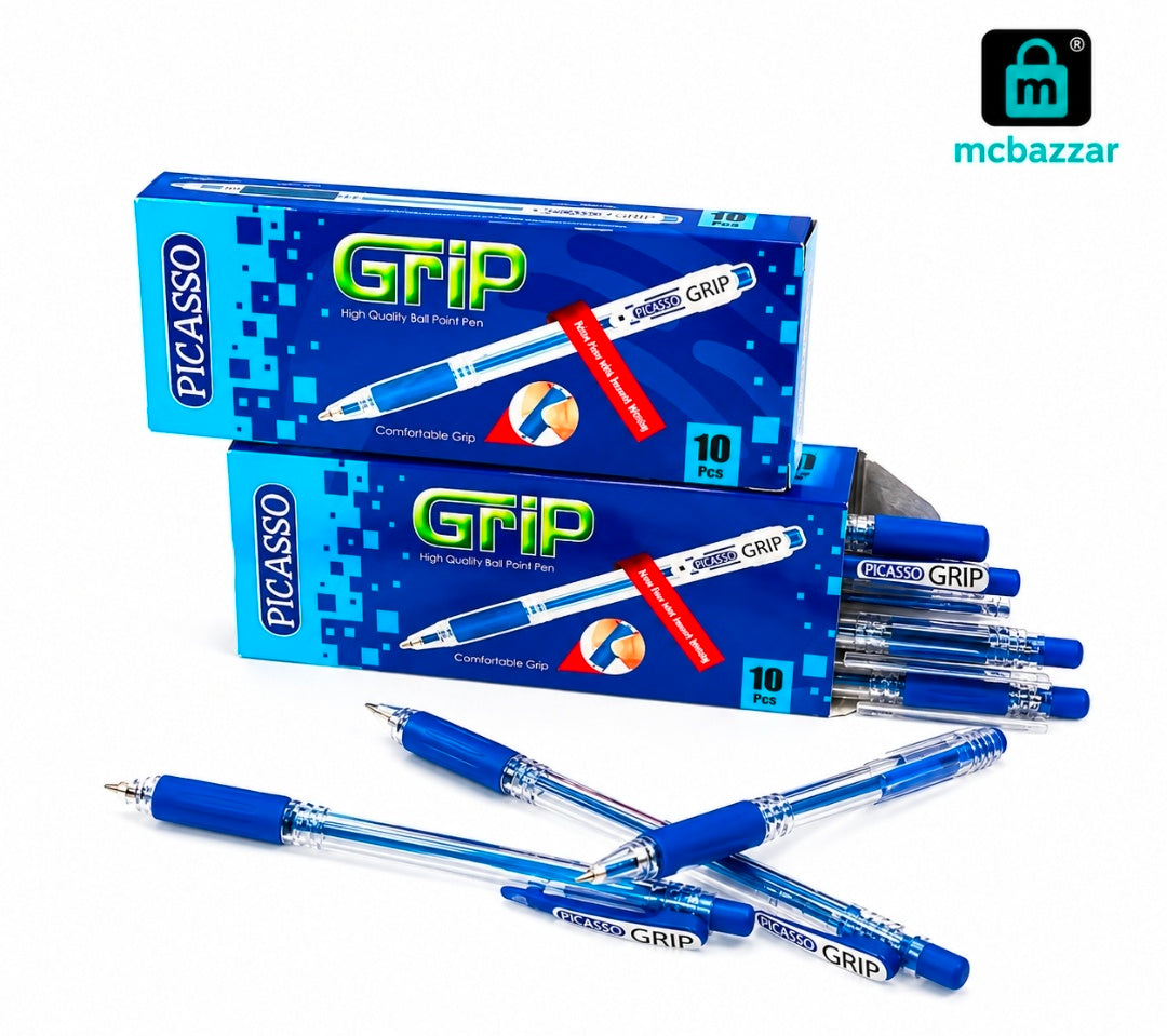 Picasso Grip Ball Point Pen – Blue (Pack of 10)