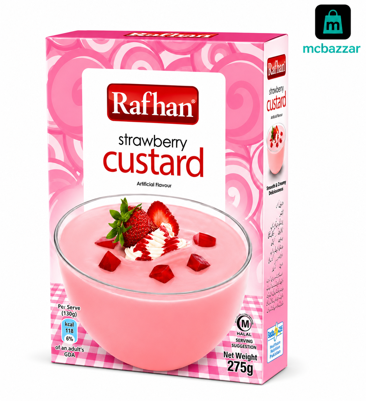 Rafhan Custard Strawberry 275gms رفحان کسٹرڈ