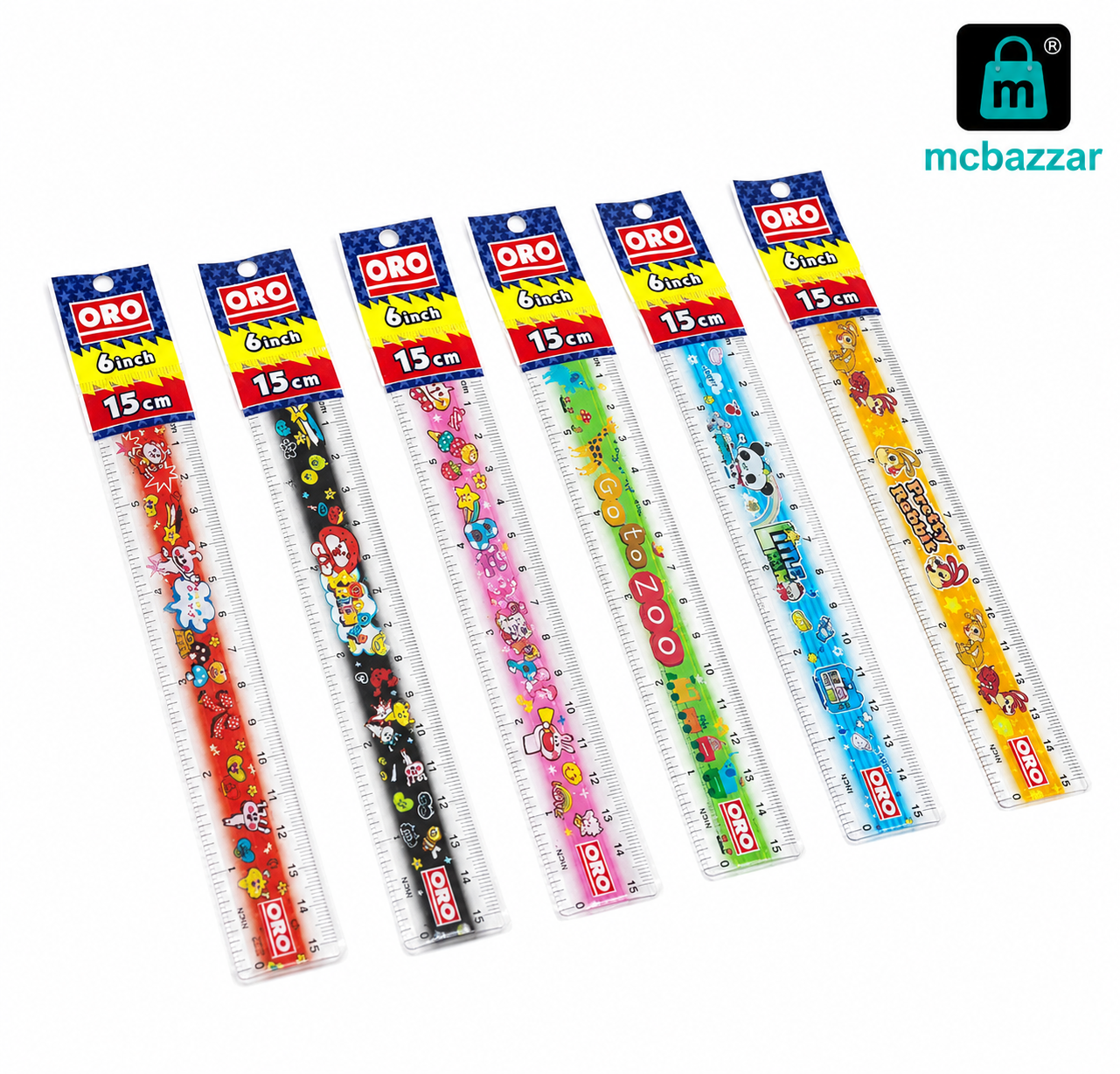 ORO 15cm 6 inc Plastic Ruler