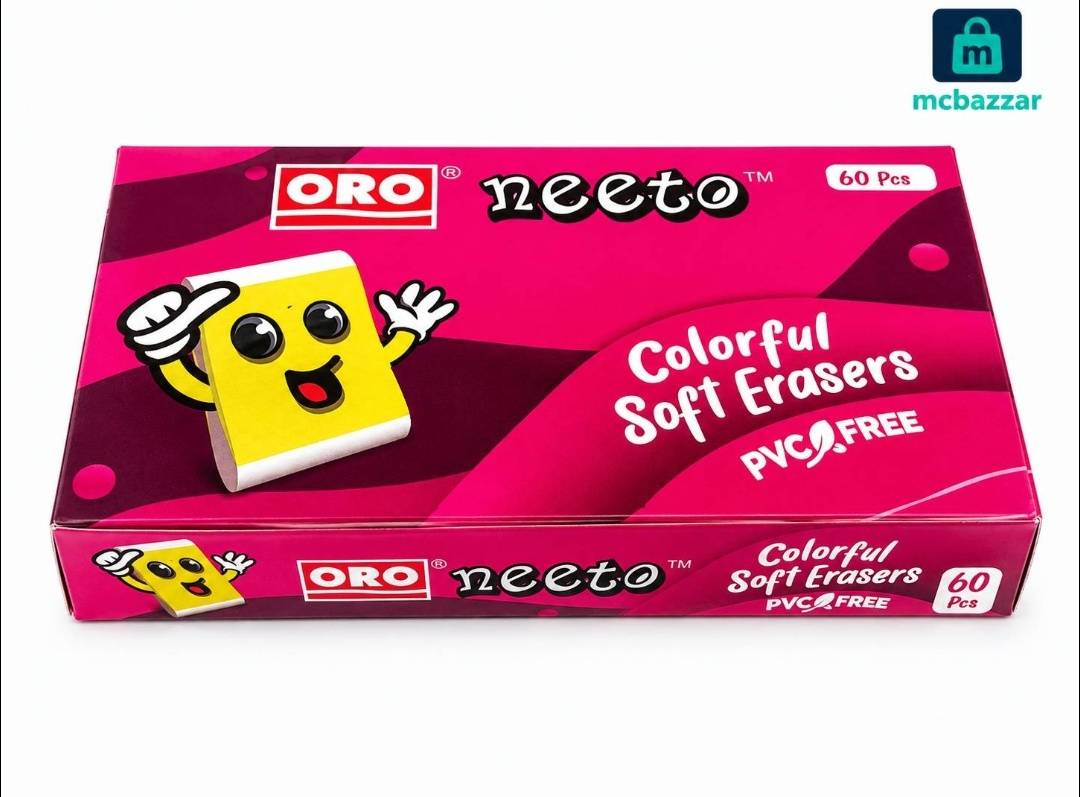 ORO Neeto Colourful Soft Eraser 60Pcs
