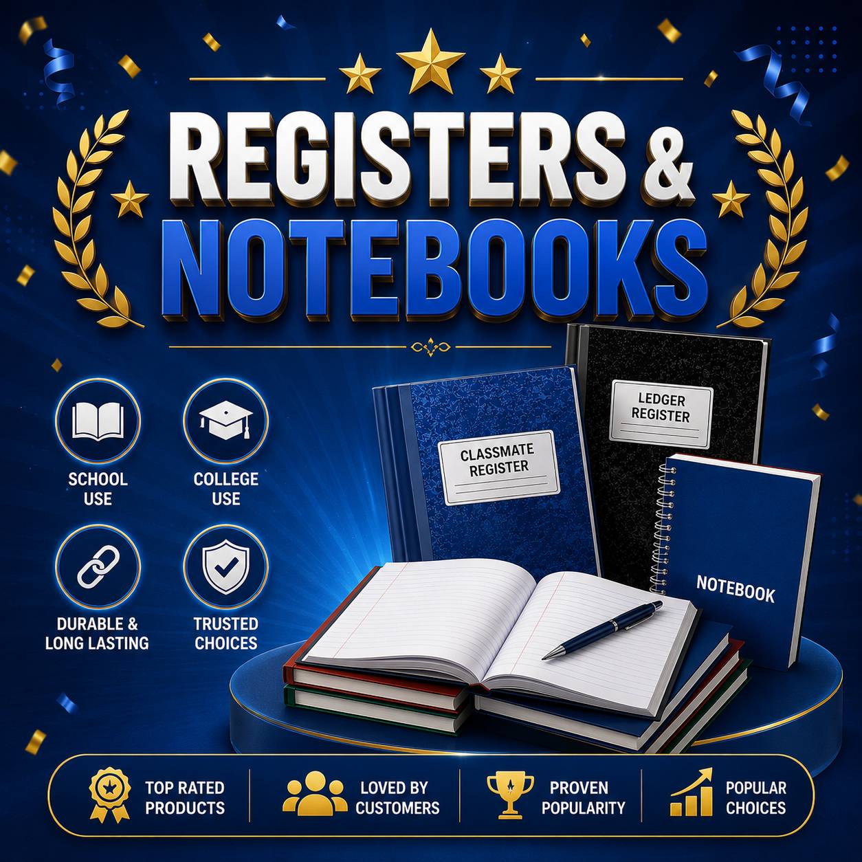 Registers & Notebooks (رجسٹر، نوٹ بک)
