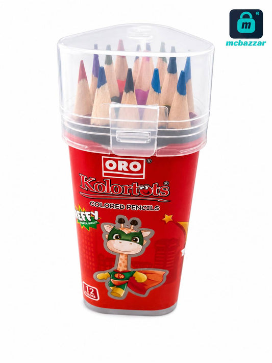 ORO Kolortots 12 Colors Colored Pencils in Plastic Storage