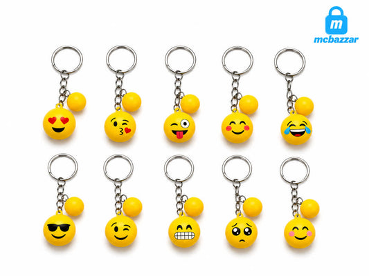 Cute Emoji Face Keychain – Assorted Expression Key Ring (1Pc)