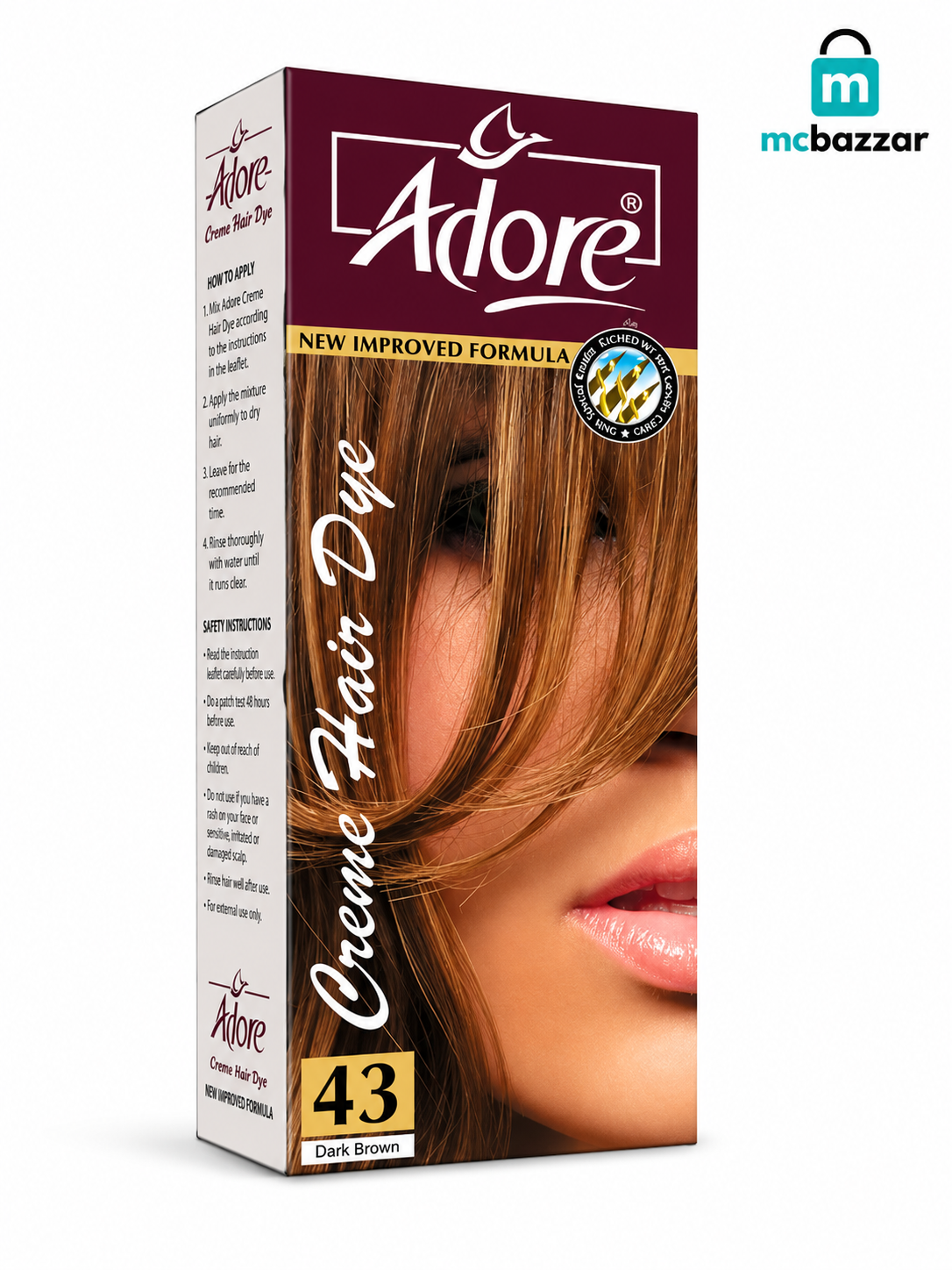 Adore Creme Hair Dye – Dark Brown 43 Large