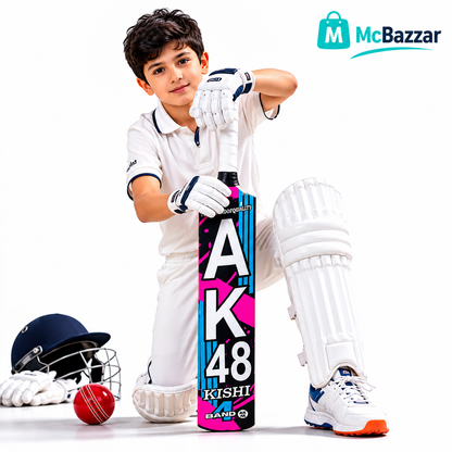 AK48 Brand kids Wooden Cricket Bat 28 Inch Length, 4 Inch Width