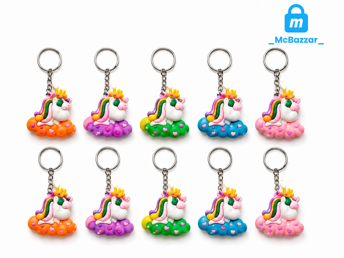 Cute Unicorn Cloud Keychain – (1Pc)