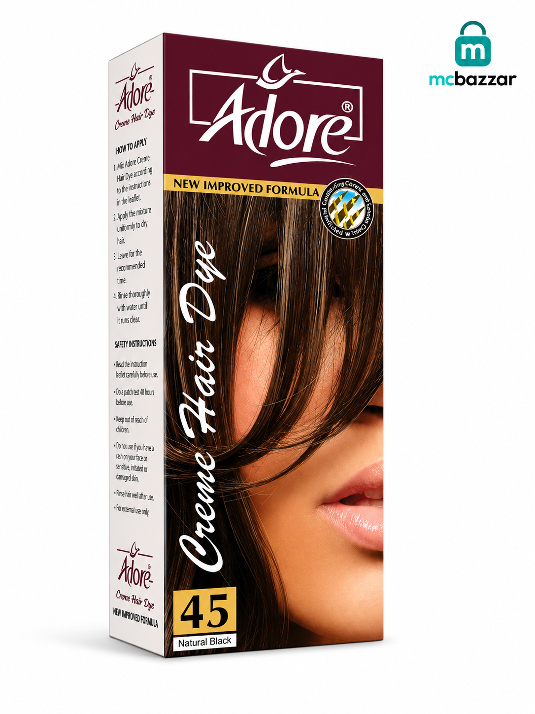 Adore Creme Hair Dye – Natural Black 45 Large