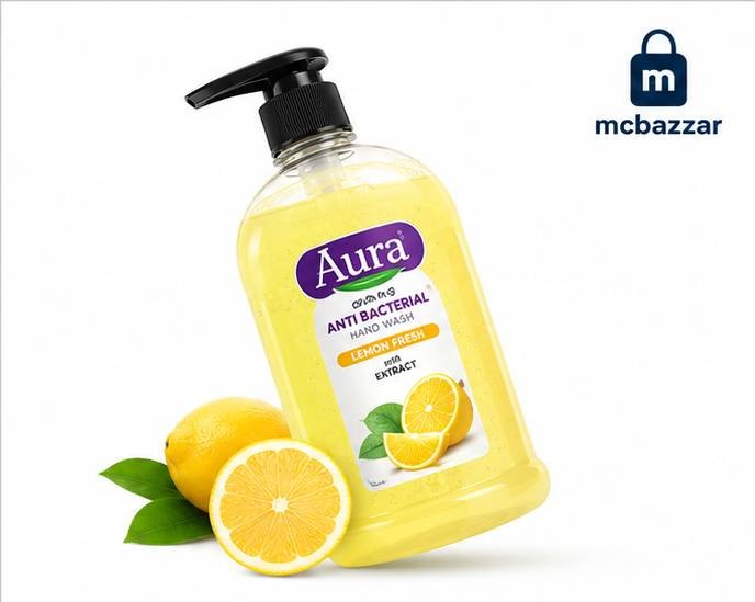 Aura Anti Bacterial Lemon Fresh Hand Wash 500ml