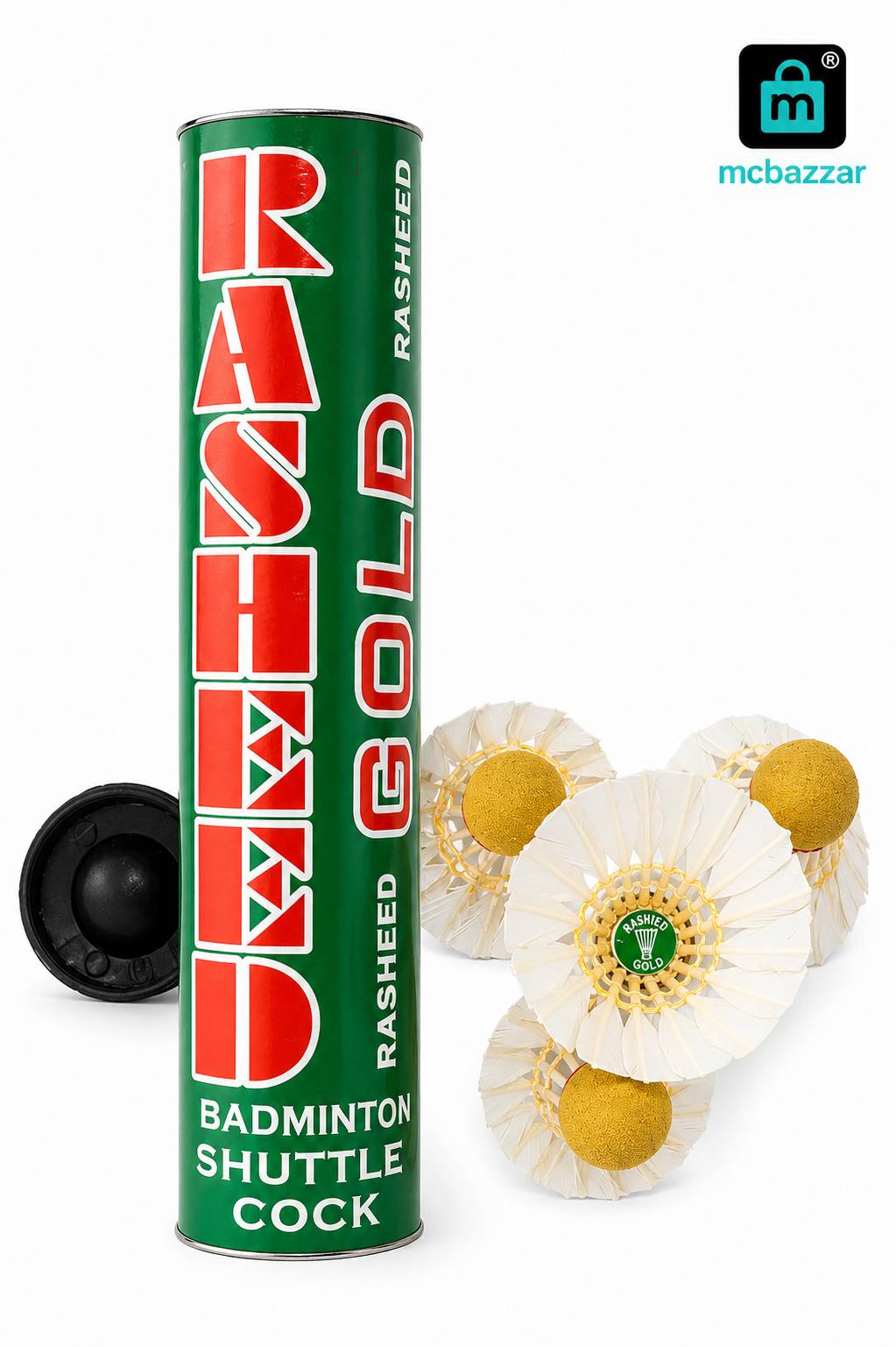 Rashid Gold Feather Shuttlecock Premium Quality (Indoor) (1Pc)