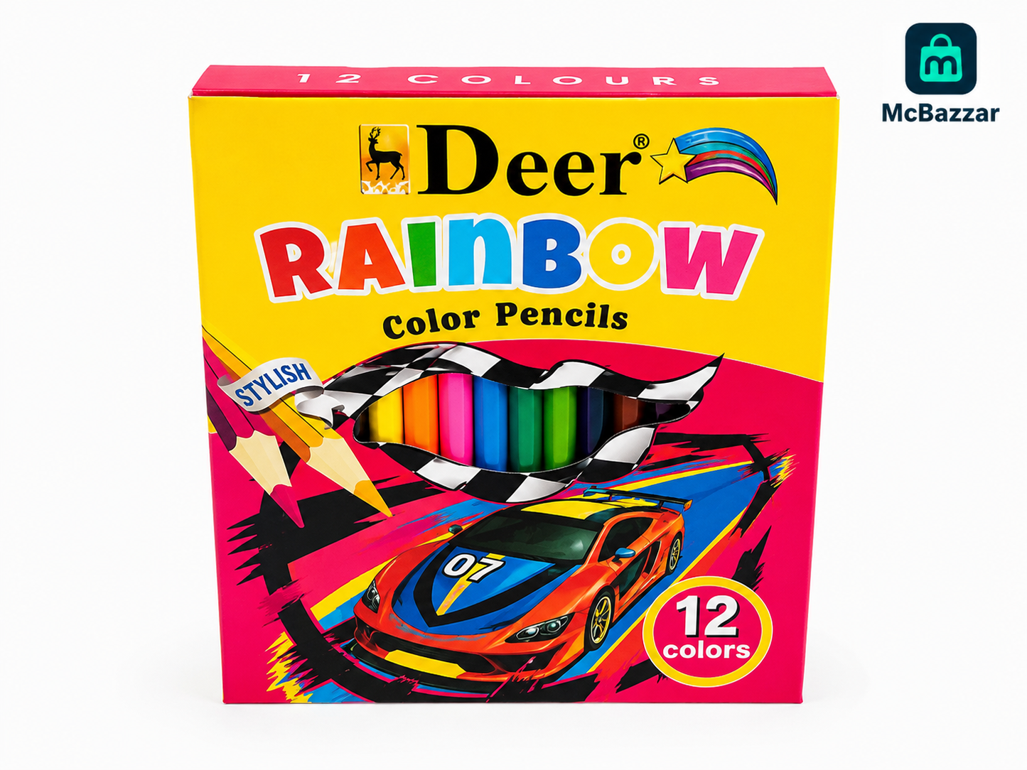 Deer Rainbow 12 Colour Pencil Card packing