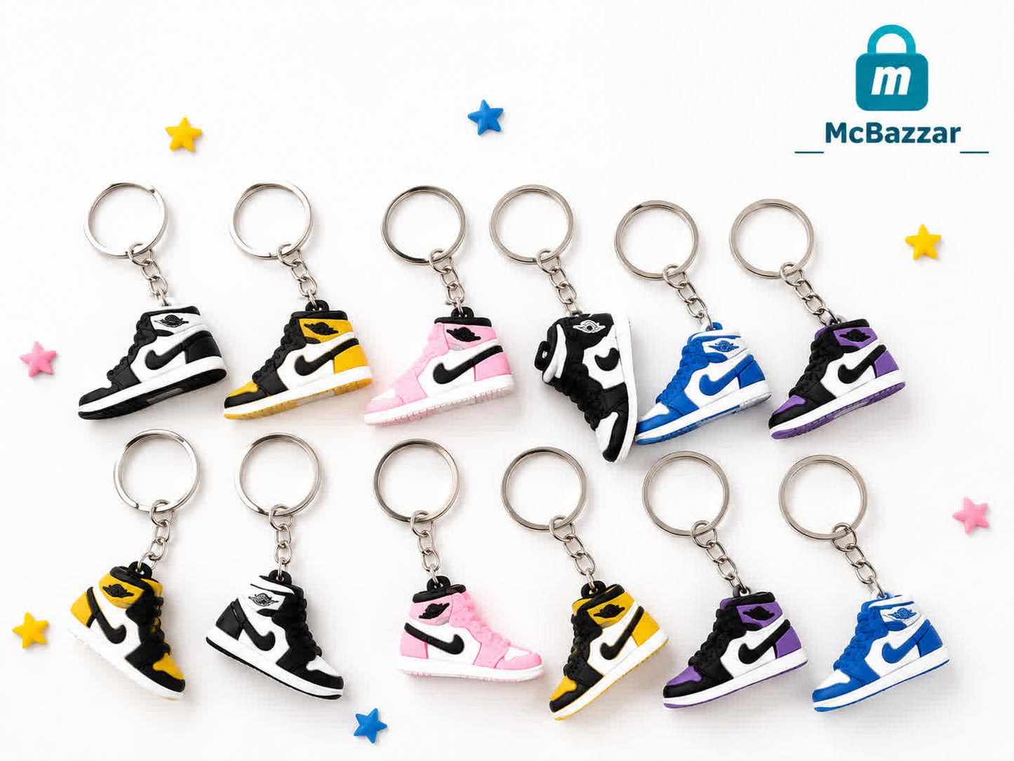 Sneaker Shoe Keychain – Colorful Sports Shoe Key Ring (1Pc)