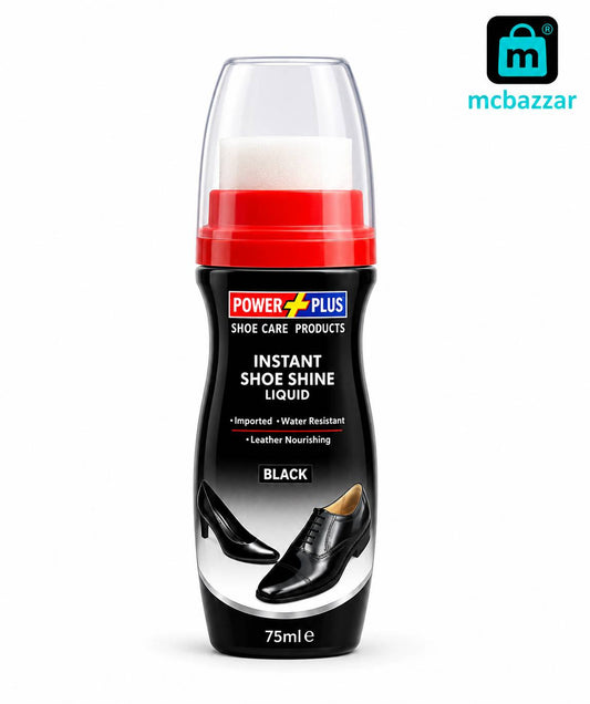Power Plus Black Instant Shoe Shine Liquid 75ml