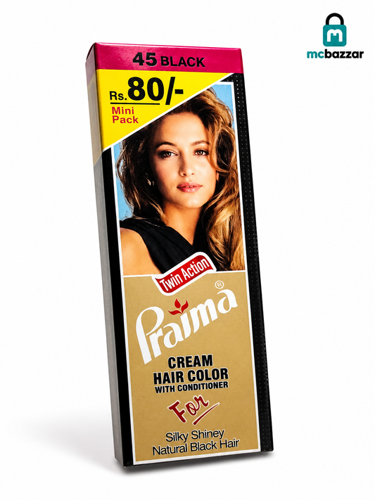 Prima Cream Hair Color 45 Black Mini Pack