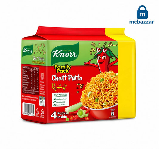 Knorr Chatt Patta Noodles Family Pack 4 Pack inside