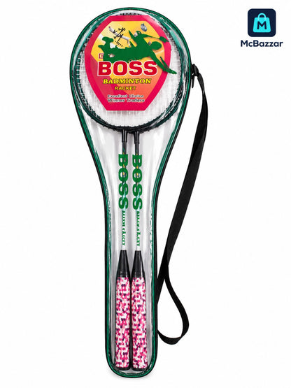 Big Boss Bedminton Racket Set 2 Rackets with Transparent Cover