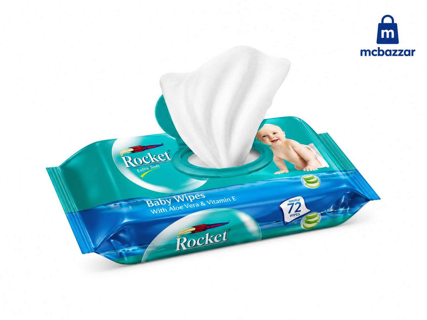 Rocket Baby Wipes 72Pcs