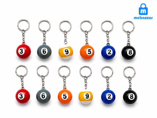 Billiard Ball Keychain – Assorted Colors (1Pc)
