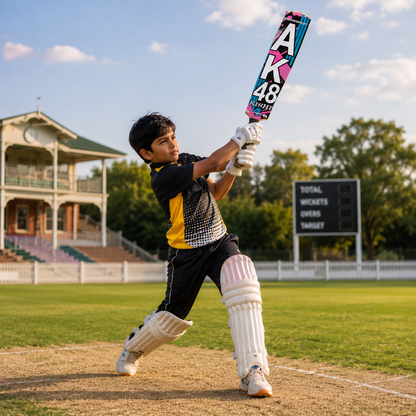 AK48 Brand kids Wooden Cricket Bat 28 Inch Length, 4 Inch Width