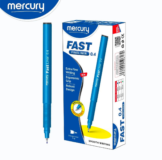 Mercury Fast Fine Liner 0.4mm Tip – Pack of 2 (Blue & Black)