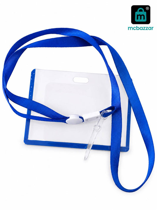 Blue ID Card Holder with Lanyard