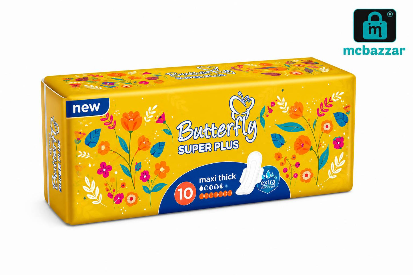 Butterfly Super Plus Sanitary Pads Maxi Thick - 10 Pads