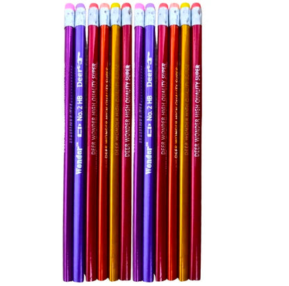 Deer Wonder Metallic Lead Pencil Box - 12 Pencils