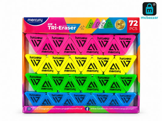 Mercury Tri Erasers 72Pcs