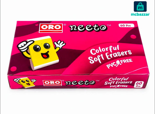 ORO Neeto Colourful Soft Eraser 60Pcs