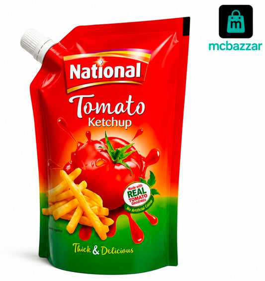 National Tomato Ketchup 400gm Pouch Packing