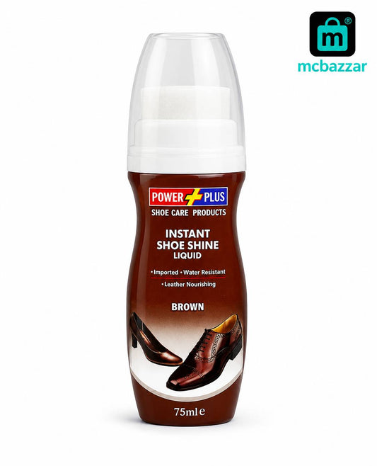 Power Plus Brown Instant Shoe Shine Liquid 75ml