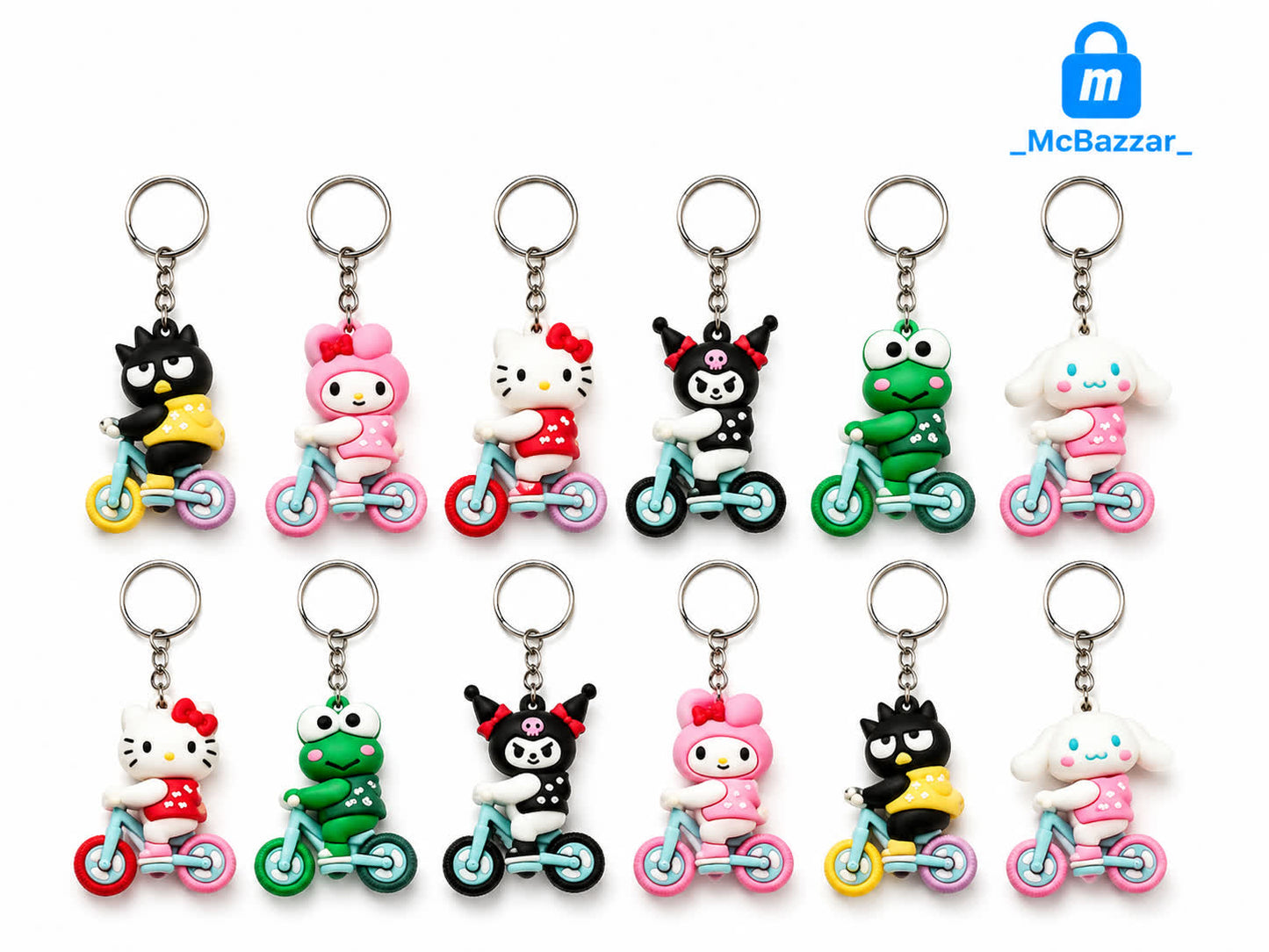 Bicycle Cartoon Character Keychain (1Pc)