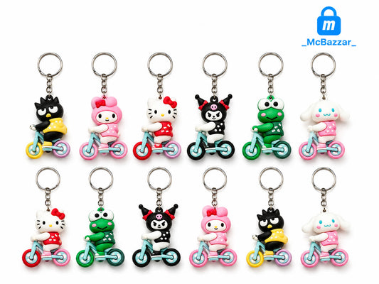 Bicycle Cartoon Character Keychain (1Pc)