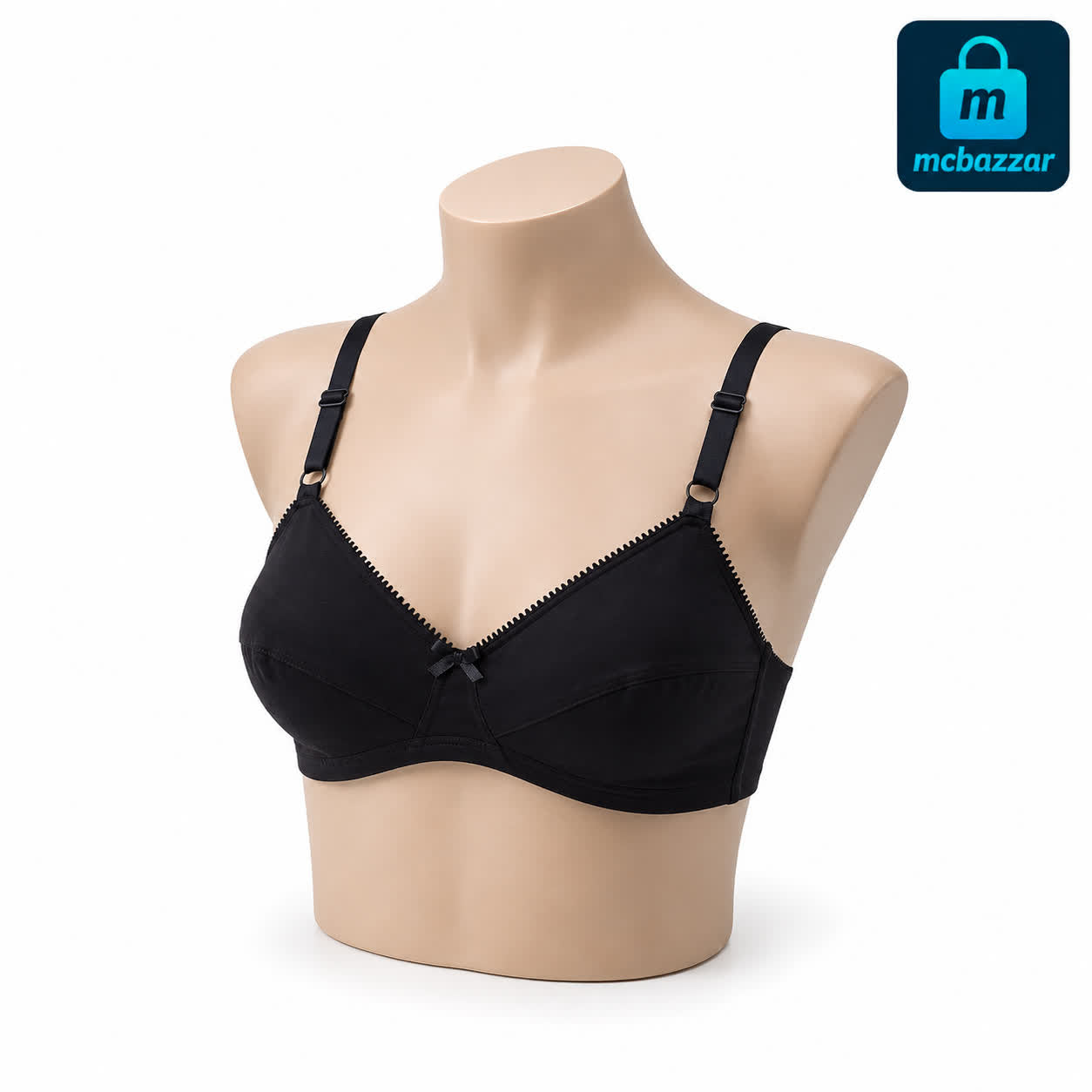 Basic Deluxe Bra – Ultimate Comfort & Support - B Cup Size 30 to 42 (Black & Skin Colour)