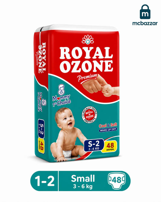 Royal Ozone Baby Diapers 1-2 Small Size - 48 Pcs